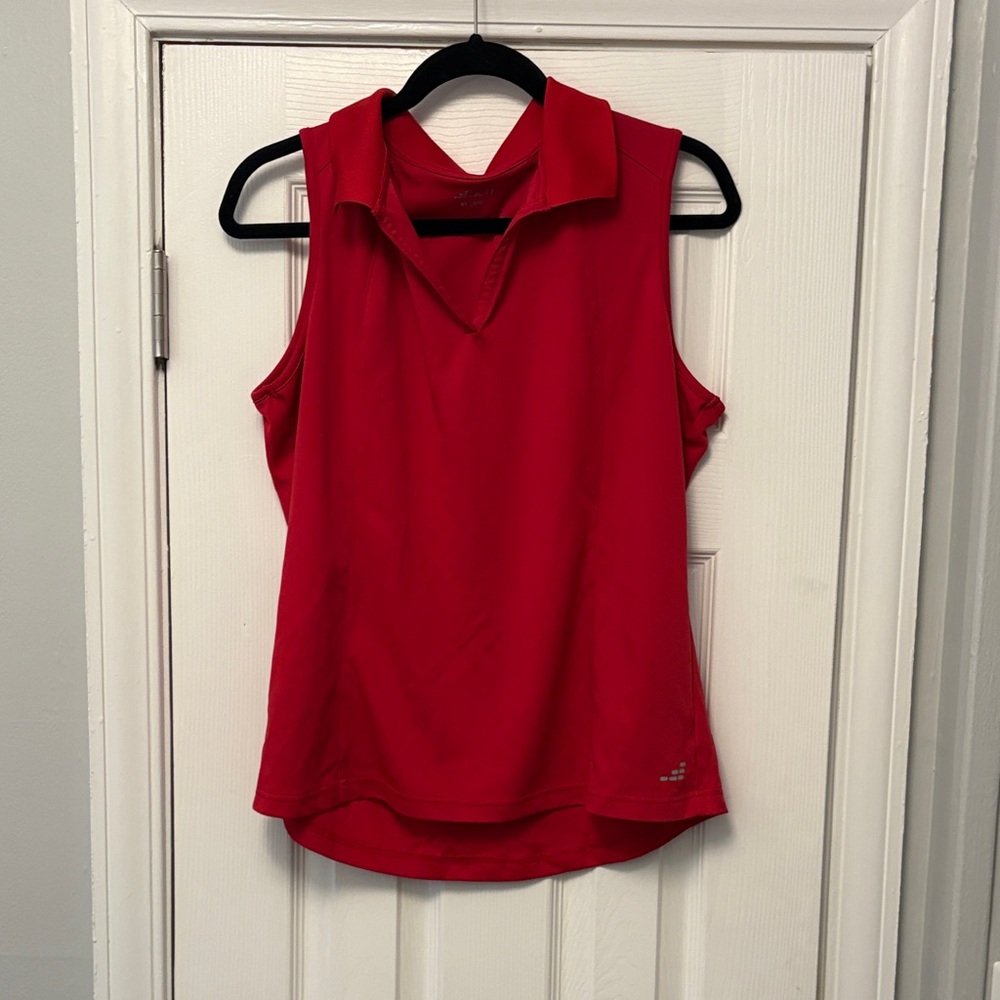 BCG Women’s Red Golf Tennis Collared Tank Top Size XL